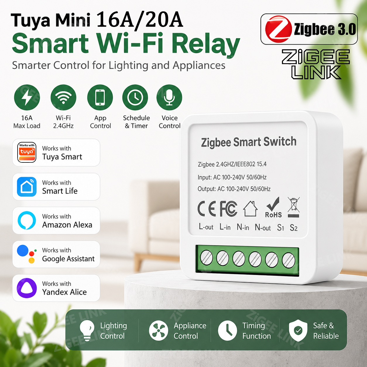 Diy Home Automation System - WiFi Zigbee Smart Switch Module 2-Way