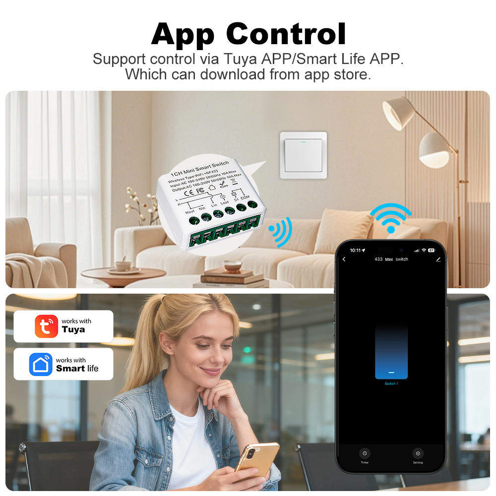 For Tuya WIFI 10A Smart Light  - đánh giá và giá Home Automation Diy
