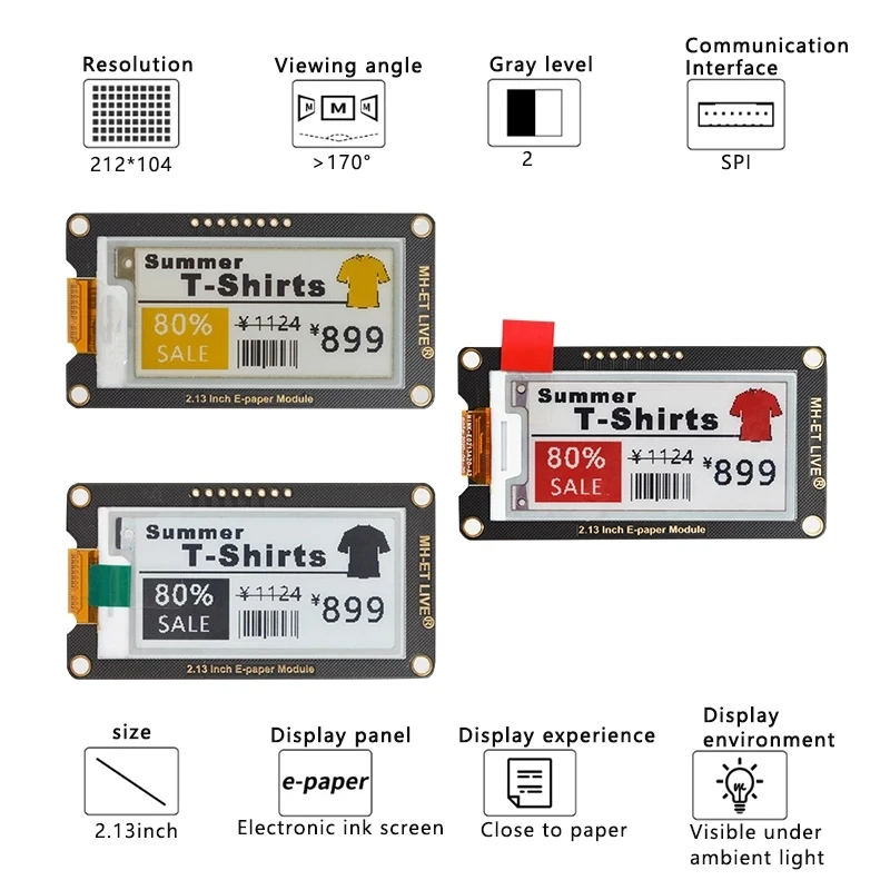Inch Epaper Module E-paper E-I - đánh giá và giá Display Epaper 2.9