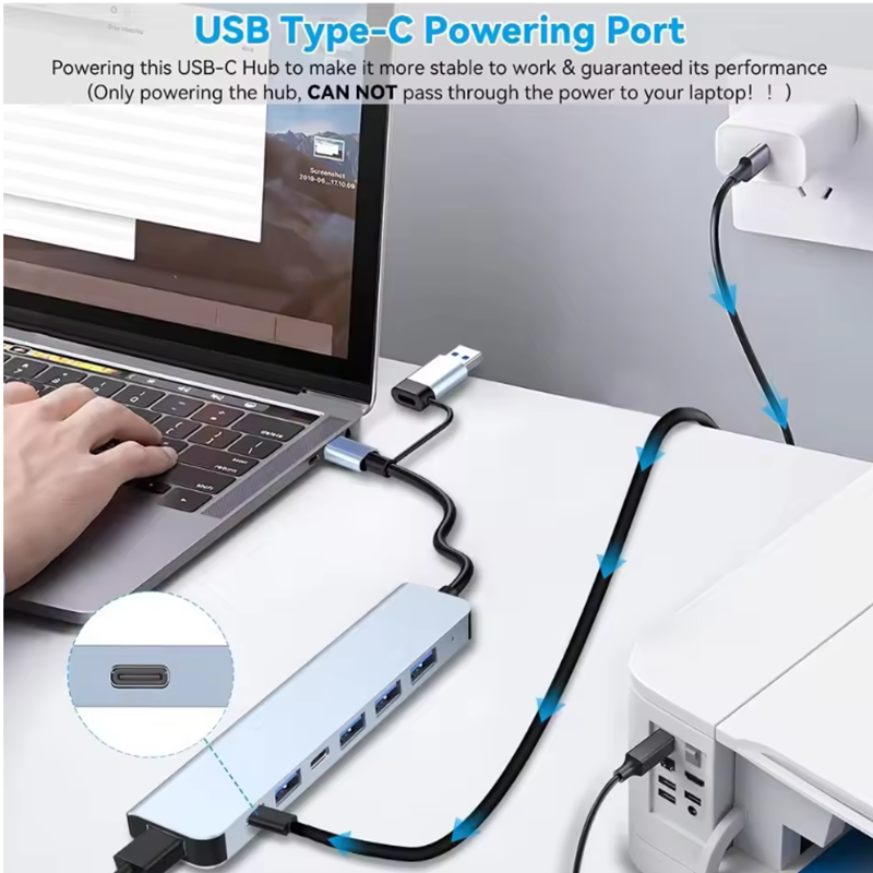 USB C Hub USB Splitter 8 in 1  - đánh giá và giá Home Assistant Sd