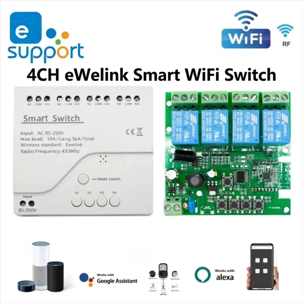 4CH EWelink Smart WiFi Relay S - đánh giá và giá Home Automation Ideas